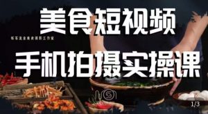 烁石·美食视频手机拍摄实操课,美食摄影理论、手机拍摄相关设置、剪辑调色、布光原理等内容-优品网赚资源库