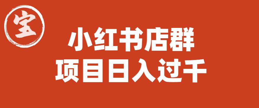 宝哥小红书店群项目，日入过千（图文教程）【揭秘】-优品网赚资源库