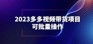 2023多多视频带货项目，可批量操作【保姆级教学】【揭秘】-优品网赚资源库
