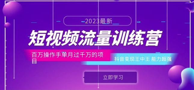 短视频流量训练营:百万操作手单月过千万的项目:抖音变现王中王能力超强-优品网赚资源库