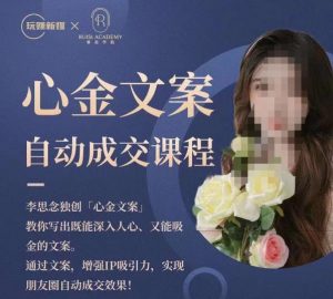 心金文案自动成交课程，教你写出既能深入人心又能吸金的文案，实现朋友圈自动成交效果-优品网赚资源库
