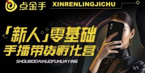2023点金手·新人零基础手播带货孵化营：账号运营篇+主播话术篇+数据流量篇等-优品网赚资源库