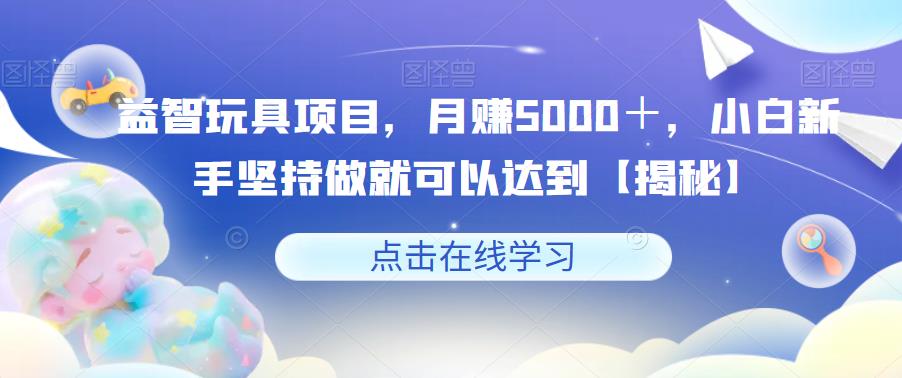 益智玩具项目，月赚5000＋，小白新手坚持做就可以达到【揭秘】-优品网赚资源库