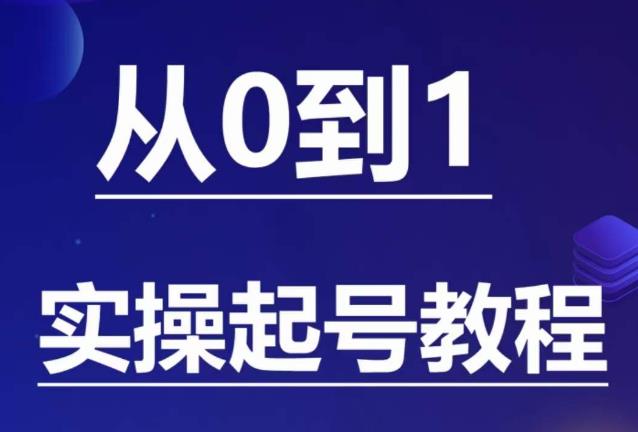 石野·小白起号实操教程,掌握各种起号的玩法技术,了解流量的核心-优品网赚资源库