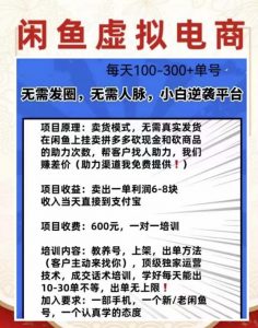 外边收费600多的闲鱼新玩法虚似电商之拼多多助力项目，单号100-300元-优品网赚资源库