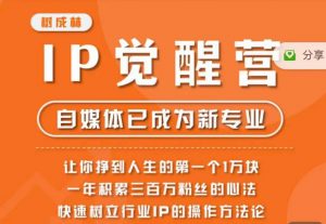 树成林·IP觉醒营，快速树立行业IP的操作方法论，让你赚到人生的第一个1万块-优品网赚资源库