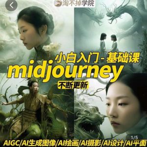 淘不掉学院·midjourney小白入门基础，​AI摄影+AI设计+AI绘画-AIGC作图-优品网赚资源库