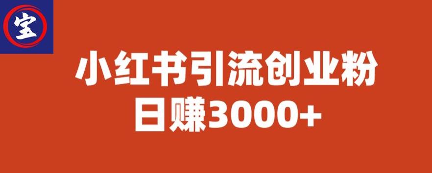 宝哥小红书引流创业粉,日赚3000+【揭秘】-优品网赚资源库