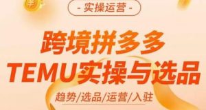 伍跃·跨境拼多多TEMU实操与选品,趋势/选品/运营/入住(27节完整)-优品网赚资源库