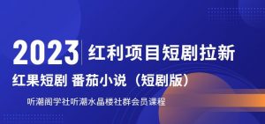 2023红利项目短剧拉新，听潮阁学社月入过万红果短剧番茄小说CPA拉新项目教程【揭秘】-优品网赚资源库