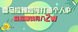 喜马拉雅如何打造个人IP,吸粉赚钱月入2W【揭秘】-优品网赚资源库