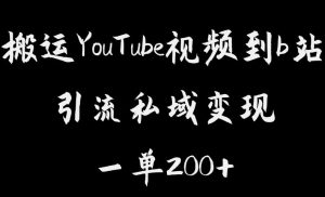 搬运YouTube视频到b站，引流私域一单利润200+，几乎0成本！【揭秘】-优品网赚资源库