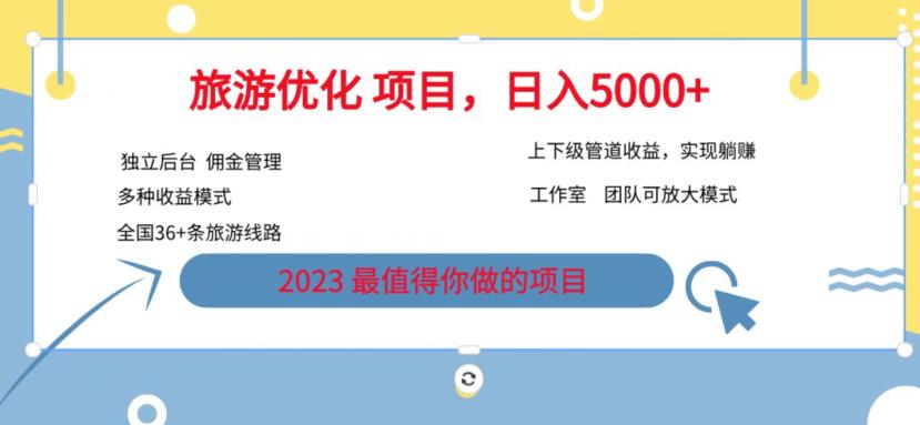 7.22旅游项目最新模式，独立后台+全国35+线路，日入5000+【揭秘】-优品网赚资源库
