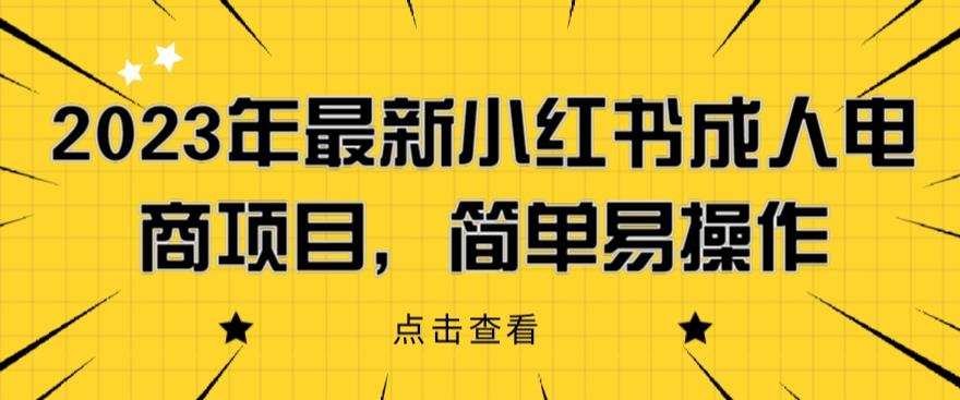 2023年最新小红书成人电商项目，简单易操作【详细教程】【揭秘】-优品网赚资源库