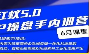 红蚁5.0IP操盘手内训营，IP操盘终极方法论-优品网赚资源库