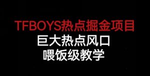 TFBOYS热点掘金项目，巨大热点风口，喂饭级教学-优品网赚资源库