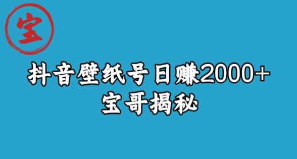 宝哥抖音壁纸号日赚2000+,不需要真人露脸就能操作【揭秘】-优品网赚资源库