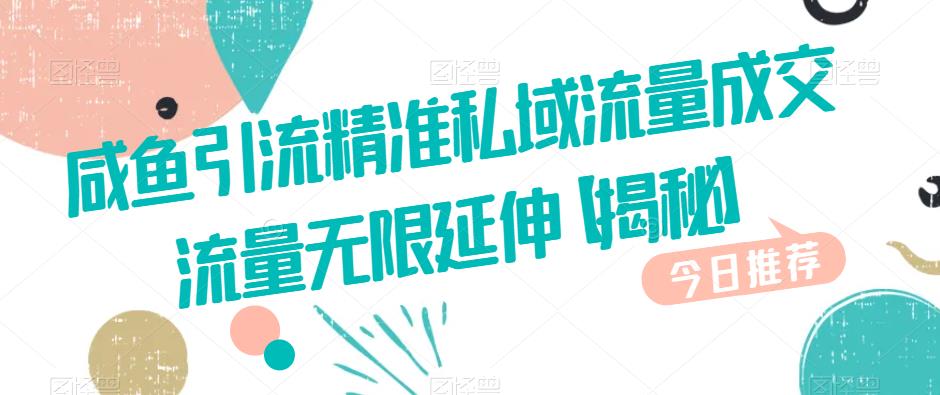 咸鱼引流精准私域流量成交流量无限延伸【揭秘】-优品网赚资源库