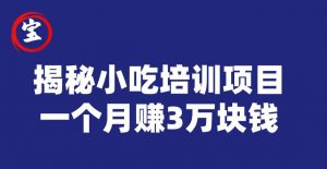 宝哥揭秘小吃培训项目，利润非常很可观，一个月赚3万块钱-优品网赚资源库
