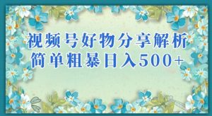 视频号好物分享解析，简单粗暴可以批量方大的项目【揭秘】-优品网赚资源库