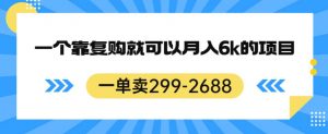 一单卖299-2688,一个靠复购就可以月入6k的暴利项目【揭秘】-优品网赚资源库