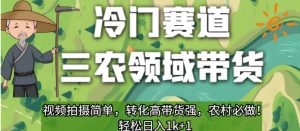 冷门赛道三农领域带货，视频拍摄简单，转化高带货强，农村必做！【揭秘】-优品网赚资源库