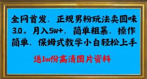 全网首发正规男粉玩法卖圆味3.0，月入5W+，简单粗暴，操作简单，保姆式教学，小白轻松上手-优品网赚资源库