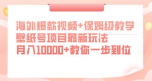 海外爆款视频+保姆级教学，壁纸号项目最新玩法，月入10000+教你一步到位【揭秘】-优品网赚资源库