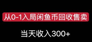 从0-1入局闲鱼币回收售卖，当天变现300，简单无脑【揭秘】-优品网赚资源库