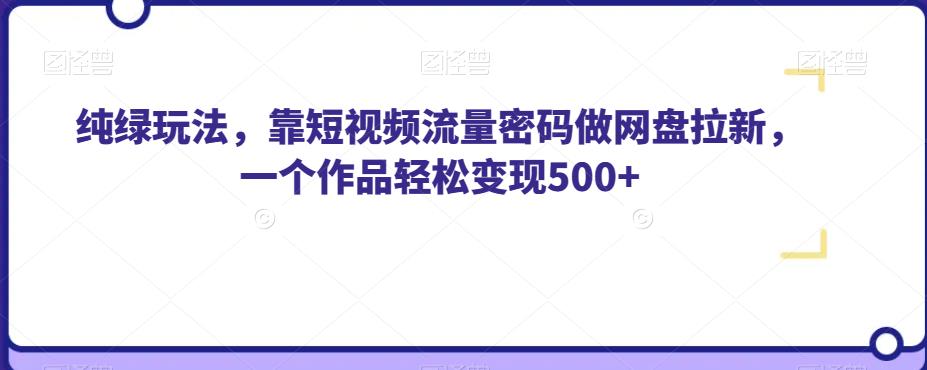 纯绿玩法,靠短视频流量密码做网盘拉新,一个作品轻松变现500+【揭秘】-优品网赚资源库