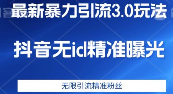 最新暴力引流3.0版本，抖音无id暴力引流各行业精准用户-优品网赚资源库