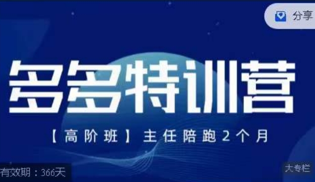 纪主任·多多特训营高阶班【9月13日更新】，拼多多最新玩法技巧落地实操-优品网赚资源库