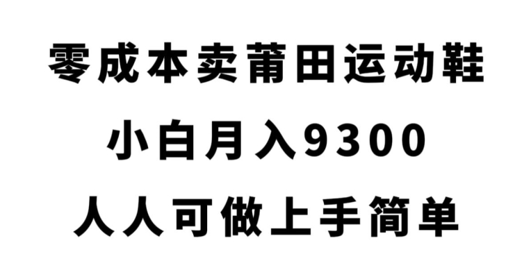零成本卖莆田运动鞋，小白月入9300，人人可做上手简单【揭秘】-优品网赚资源库