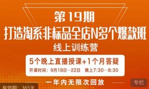 打造淘系非标全店N多个爆款线上课，​5天直播课-优品网赚资源库
