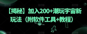 【揭秘】加入200+潮玩宇宙新玩法（附软件工具+教程）-优品网赚资源库