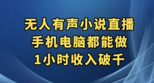 抖音无人有声小说直播，手机电脑都能做，1小时收入破千【揭秘】-优品网赚资源库