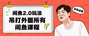 闲鱼2.0玩法单号每天日入2000，吊打市面所有课程-优品网赚资源库