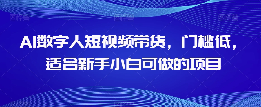 AI数字人短视频带货，门槛低，适合新手小白可做的项目-优品网赚资源库