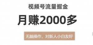 视频号流量掘金,无脑操作,对新人小白友好,月赚2000多【揭秘】-优品网赚资源库