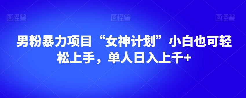 男粉暴力项目“女神计划”小白也可轻松上手，单人日入上千+【揭秘】-优品网赚资源库
