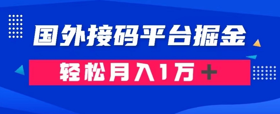 通过国外接码平台掘金:成本1.3,利润10+,轻松月入1万+【揭秘】-优品网赚资源库