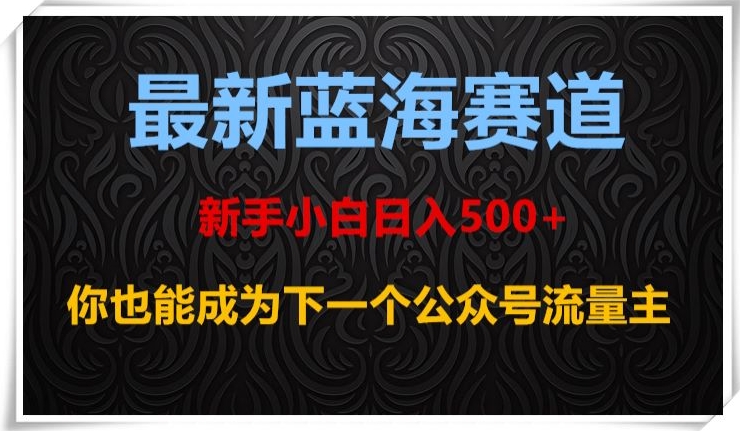 最新蓝海赛道，新手小白日入500+，你也能成为下一个公众号流量主【揭秘】-优品网赚资源库