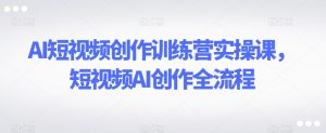 AI短视频创作训练营实操课，短视频AI创作全流程-优品网赚资源库