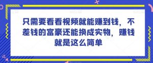 谁做过这么简单的项目?只需要看看视频就能赚到钱,不差钱的富豪还能换成实物,赚钱就是这么简单!【揭秘】-优品网赚资源库