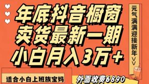 外面收费6890元年底抖音橱窗卖货最新一期,小白月入3万,适合小白上班族宝妈【揭秘】-优品网赚资源库