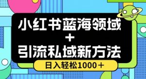 小红书蓝海虚拟＋引流私域新方法，100%不限流，日入轻松1000＋，小白无脑操作【揭秘】-优品网赚资源库