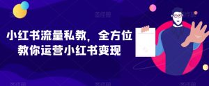 小红书流量私教,全方位教你运营小红书变现-优品网赚资源库