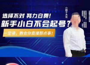 大左教您从0到1做直播带货，选择不对，努力白费，5小时课程搞定那点事，解决你起号问题-优品网赚资源库