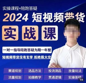 果哥·2024短视频带货实操课,赛道规划/选品方法/投流测品/放量玩法/流量规划/拍摄教学-优品网赚资源库