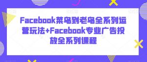 Facebook菜鸟到老鸟全系列运营玩法+Facebook专业广告投放全系列课程-优品网赚资源库